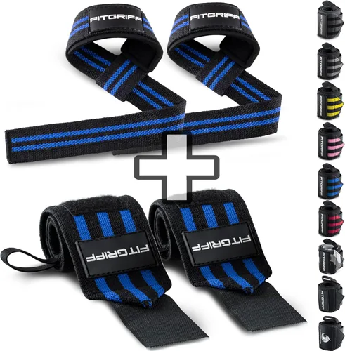 Miniatura 11 de Fitgriff® Lifting Straps & Wrist Wraps (Bundle) Superior Support for Weightlifting & Gym Workouts - for Men and Women Negro completo