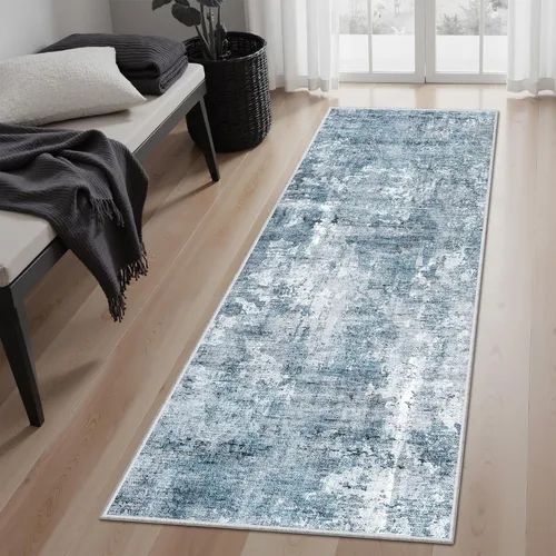 Miniatura 133 de Alfombra de pasillo Soalmost 2'6" x 10' lavable, alfombra antideslizante para cocina, baño, lavandería, alfombras vintage ultra delgadas para Beige