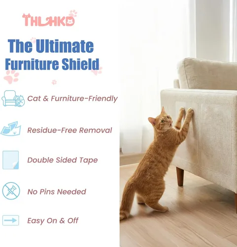 Miniatura 7 de 24 protectores de muebles de arañazos para gatos, protectores de sofá de doble cara para proteger los arañazos de las garras de los gatos, hojas
