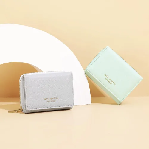 Miniatura 9 de JIUFENG Cartera corta con bloqueo RFID para mujer, multiusos, con cremallera, plegada, monederos, bolsas para múltiples tarjetas, organizador