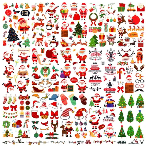 Miniatura 3 de Awinmay Tatuajes temporales de Navidad para niños, rellenos de calcetines y regalos - 240 piezas de pegatinas falsas de tatuajes de Navidad