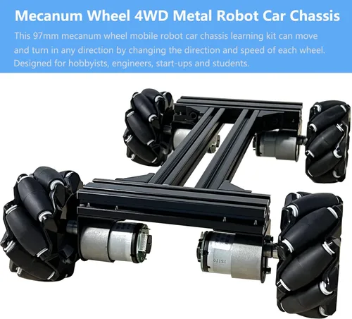 Miniatura 3 de Mecanum Wheel - Kit de aprendizaje de control de chasis de automóvil para Arduino Raspberry Pie Microbit con motor codificador de CC, Steam AGV ROS