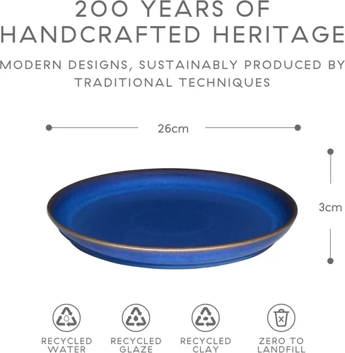 Miniatura 5 de Denby 1048825 - Juego de platos llanos (2 piezas, color azul imperial)