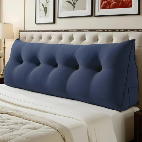 Miniatura 36 de WOWMAX Cabecero de Cama Multifuncional con Almohada Tapizada Doble, Cabecero para Dormitorio Individual XL, Portátil para Dormitorio Universitario