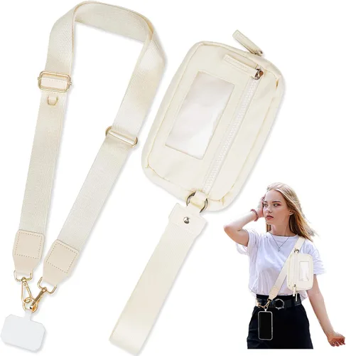 Miniatura 13 de Cordón para teléfono, correas antirrobo 3 en 1, cordón cruzado, soporte para el cuello y correa para la muñeca, correa universal desmontable