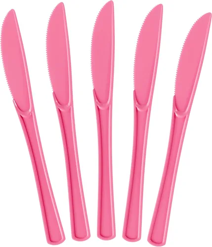 Miniatura 9 de Exquisite Cuchillos desechables de plástico azul claro, 100 piezas, cubiertos desechables de plástico azul claro resistente, cubiertos desechables