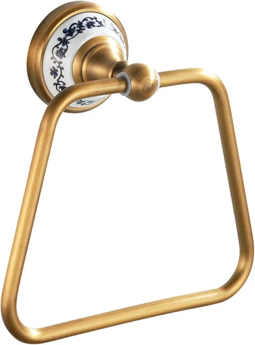 Miniatura 15 de Toallero de latón antiguo, soporte para toalla de mano para baño, accesorios de cocina, montaje en pared, diseño de porcelana Toallero de anilla