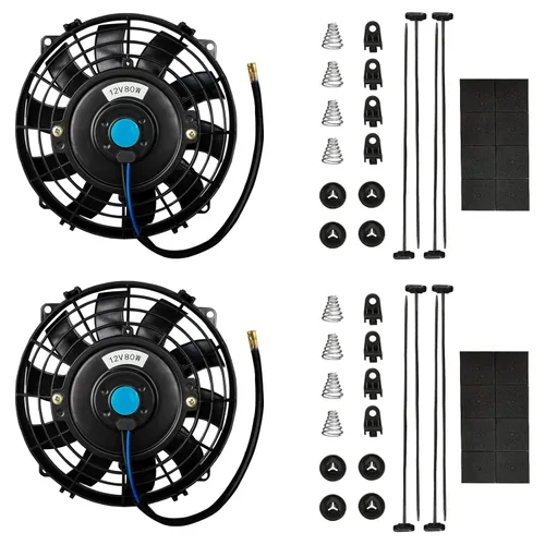 Miniatura 11 de mupera Ventilador de refrigeración de radiador eléctrico de alto rendimiento de 10 pulgadas, ventilador delgado universal mejorado (2026), conjunto