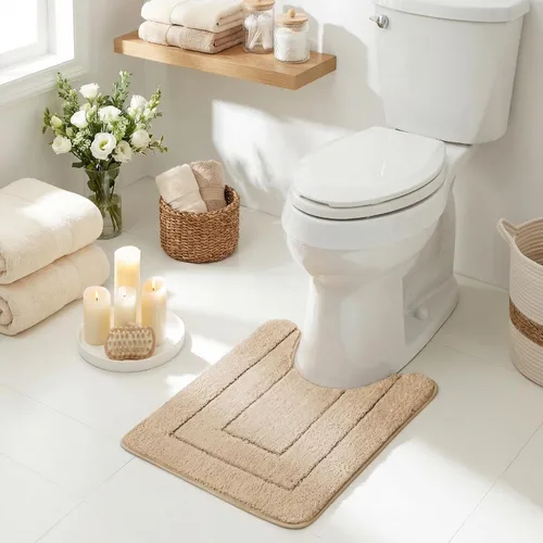 Miniatura 59 de GRANNY SAYS Alfombras de baño antideslizantes, lavables, extra suaves y absorbentes de agua para baño, alfombra de baño peluda de felpa, alfombra