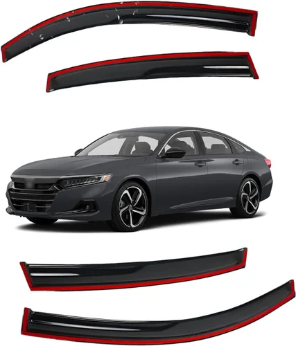 Miniatura 117 de Viseras para ventanas para Mazda 3 Sedán 4 puertas 2004 2005 2006 2007 2008 2009 estilo JDM Mugen, deflector de viento, protector solar y de lluvia