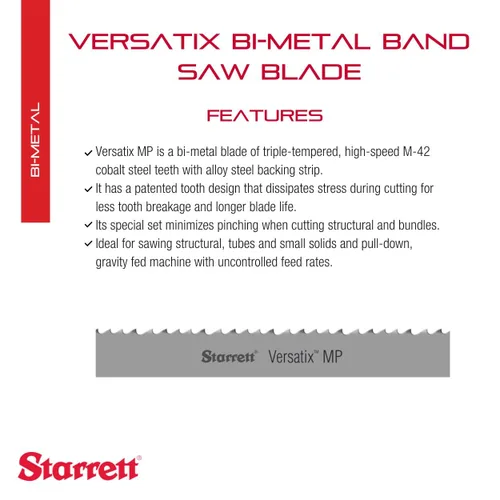 Miniatura 2 de Starrett Versatix MP 99210-06-03 - Hoja de sierra de cinta bimetálica