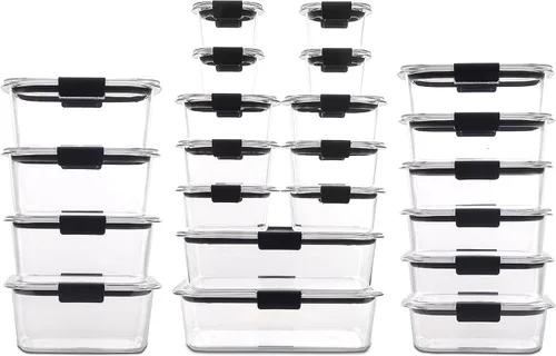 Miniatura 2 de Rubbermaid Brilliance - Juego de 44 unidades de recipientes para almacenar alimentos sin BPA, herméticos y a prueba de fugas, con tapas