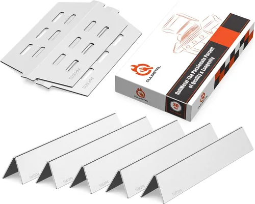 QuliMetal 44.5 cm SUS304 Barras Aromatizadoras y Deflectores de Calor para Parrillas Weber Genesis 300 Series, Compatibles con Genesis E310 E320