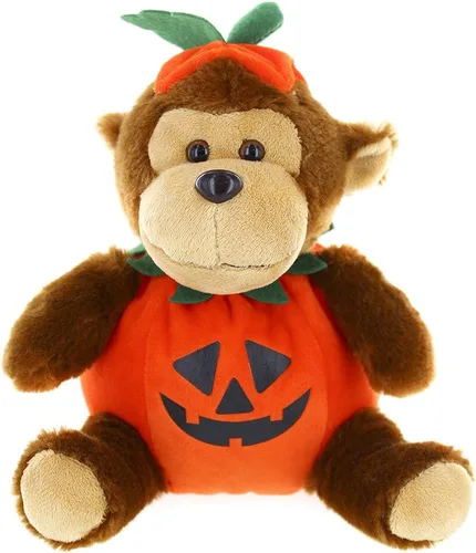 Miniatura 10 de Plushland Oso de peluche de Halloween con disfraz de calabaza, juguete suave, regalos para niños, 9 pulgadas