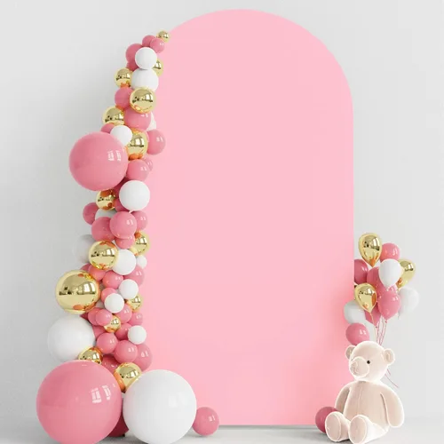 Miniatura 63 de Wokceer Funda para Arco de Boda de 6.6 Pies de Spandex Ajustada Cubiertas para Soporte de Arco de Boda Parte Superior Redonda Chiara Funda de Telón