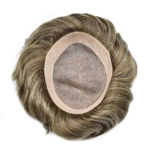 Miniatura 7 de Tupé para hombre, piezas de cabello humano real, sistema de reemplazo de cabello fino mono para hombres, postizo para hombres, prótesis de cabello