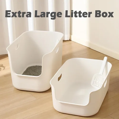 Miniatura 2 de SpaceTime Caja de Arena Extra Grande con Lados Altos, 22.64"×14.76"×13.98" Bandeja de Arena XL Multi Gato para Gatitos, Cajas de Gatos para Gatos
