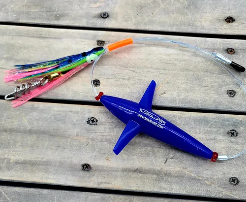 Lobo Lures Add-a-Bird - Señuelo giratorio de arrastre con cadena de margarita, 400 libras y sacacorchos de 750 libras