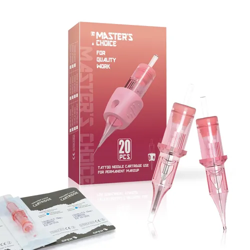 Miniatura 11 de 20 agujas de cartucho de maquillaje permanente profesional, 1RL, 0.014 in de largo, para microblading cejas, ojos, labios (1201RLLT (0.014 in))