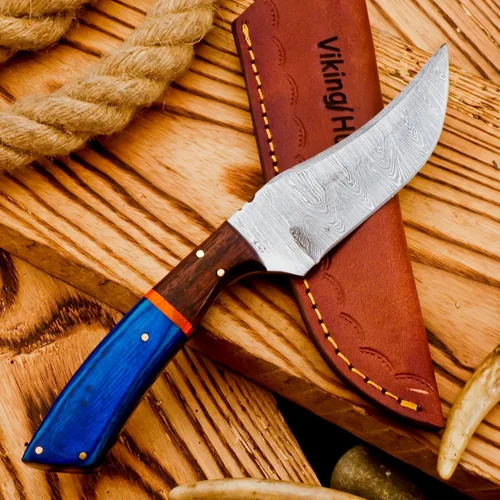 Miniatura 4 de Cuchillos de Damasco Hechos a Mano Personalizados de Acero de Damasco Cuchillo de Caza para Desollar, Camping, Exterior - Cuchillos de Caza de Hoja
