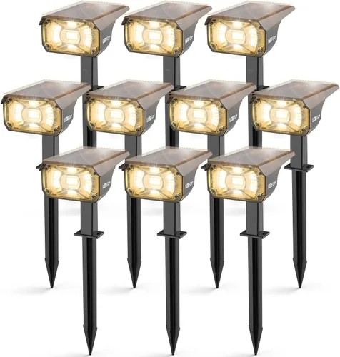 Miniatura 13 de LEREKAM 40 focos LED, IP65, impermeables, con energía solar, 2 en 1, luz de pared, luces de paisajismo al aire libre, encendido/apagado automático