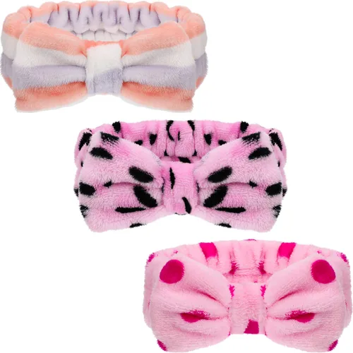 Miniatura 9 de 3 unidades de banda elástica de pelo, ajustable, para maquillaje, diadema, para lavado, Spa, Yoga, deportes, ducha, tratamiento facial, para niñas