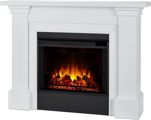 Real Flame Manus - Chimenea eléctrica Grand de 64 pulgadas con repisa para sala de estar o dormitorio, calentador reemplazable, efecto realista de