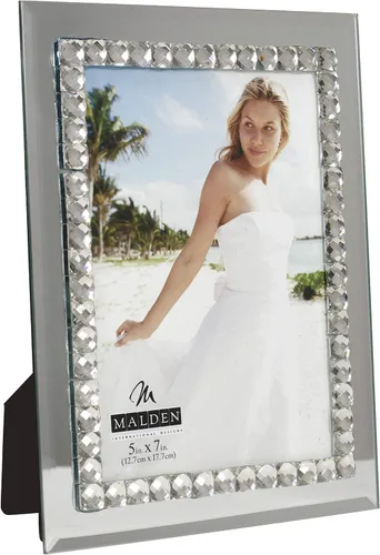 Miniatura 2 de Malden International Designs - Marco de fotos de cristal con joyas (5 x 7 pulgadas)