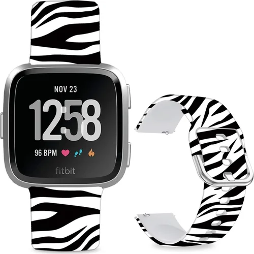 Correas de reloj de silicona suave compatibles con Fitbit Versa 2/Versa/Fitbit Versa Lite/SE, correa de repuesto con bonito patrón floral de 0.98