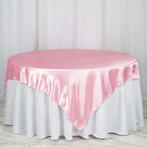 Miniatura 53 de Efavormart Paquete de 5 Sobremanteles Cuadrados de Satén de 60" para Decoraciones de Mesa de Bodas, Catering y Fiestas, Cubierta de Mantel Negro