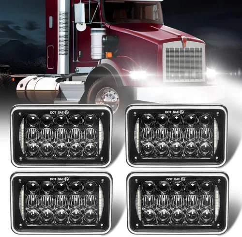 SPL Faros delanteros LED aprobados por DOT de 60 W, 4 x 6 pulgadas, con DRL y haz sellado Hi/Lo para H4651 H4652 H4656 H4666 H6545 Freightliner