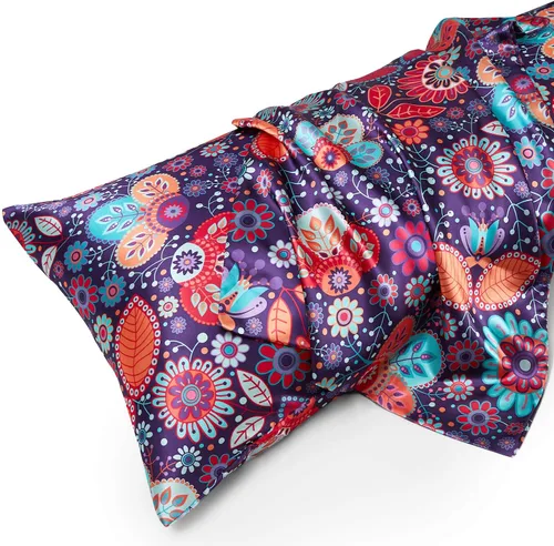 Miniatura 94 de MR&HM - Funda de almohada de satén 16- verde floral