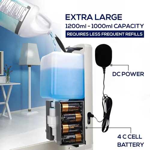 Miniatura 5 de Dispensador automático de jabón sin contacto de 33.8 fl oz, dispensador de desinfectante de manos para montaje en pared, dispensador de jabón