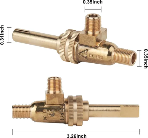 Miniatura 2 de 4418500200 Válvula de quemador de gas Jade Range Válvula de gas 1/8 pulgadas Mpt X 3/8-27 Paquete de 4 4418500200 Válvula dividida horizontal