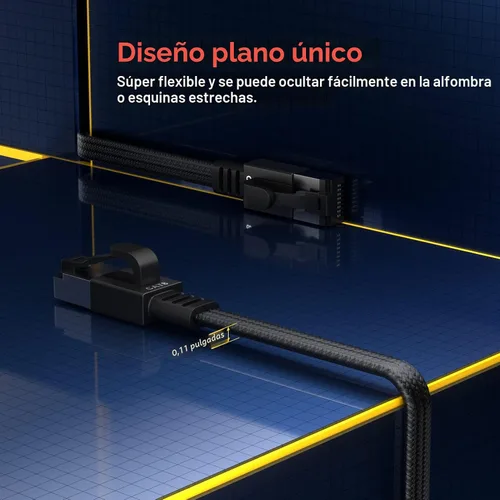 Miniatura 3 de Cable Ethernet Smolink de 50 pies, cable Ethernet Cat 8 con cable de alta velocidad de 40 Gbps 2000 MHz, cable de parche LAN SFTP RJ45 blindado