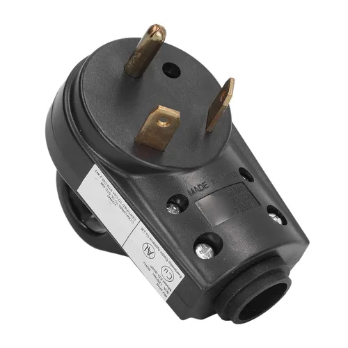 Miniatura 2 de Reemplazo macho de enchufe RV 30A, conector eléctrico de 3 clavijas de 125 V con mango de reparación de cable de alimentación para RV latón nailon 1