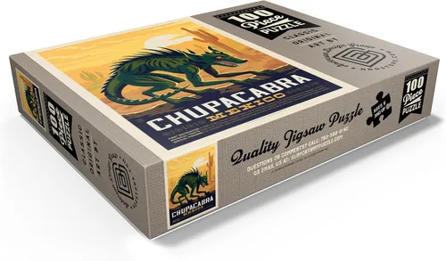 Miniatura 3 de MyPuzzle Mythical Creatures: Chupacabra, póster vintage, rompecabezas de 100 piezas para adultos