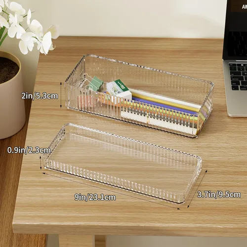 Miniatura 6 de Organizador de maquillaje acrílico, bandeja organizadora, estuches de tocador, esmalte de uñas, maquillaje, perfume, organizador de cuidado