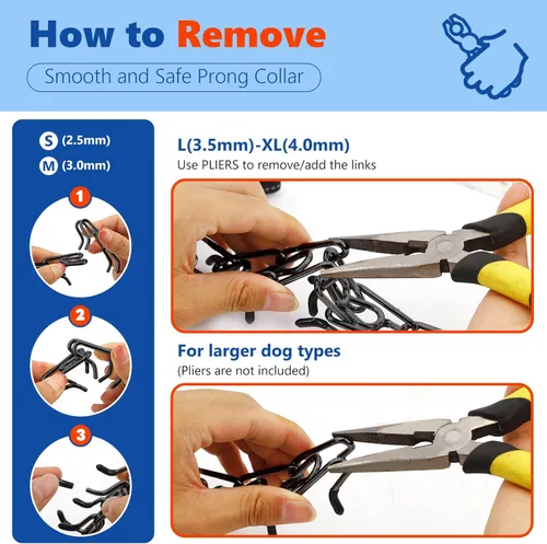 Miniatura 4 de Supet - Collar de Punta para Entrenamiento de Perros, Collar de Entrenamiento Ajustable con Hebilla para Perros Pequeños, Medianos y Grandes