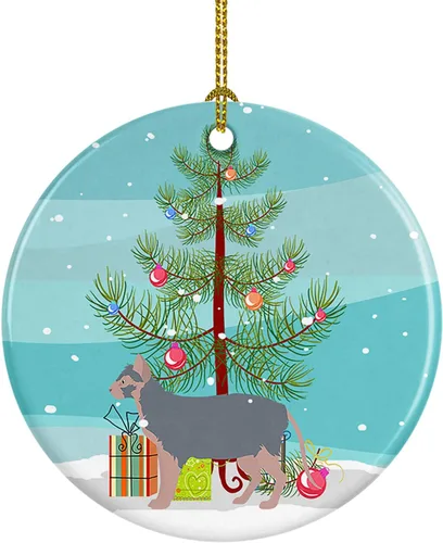 Miniatura 42 de Caroline's Treasures Adorno de cerámica con texto en inglés "Merry Christmas" para colgar en el árbol de Navidad, decoración para el hogar, Navidad