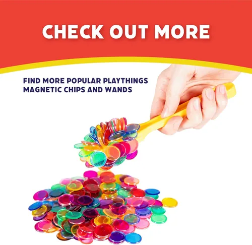 Miniatura 6 de POPULAR PLAYTHINGS 500 fichas de bingo con anillos de acero – Fichas de conteo de bordes de metal duraderas para aprendizaje en el aula