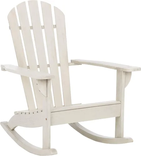 Miniatura 9 de Safavieh PAT7042A Colección Brizio Silla mecedora Adirondack de teca para exteriores Natural