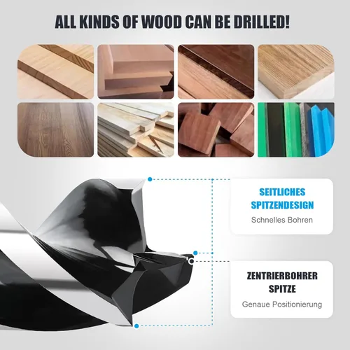 Miniatura 4 de 6 brocas de taladro de 18 pulgadas de largo, vástago hexagonal de cambio rápido para madera blanda y dura, plástico, paneles de yeso