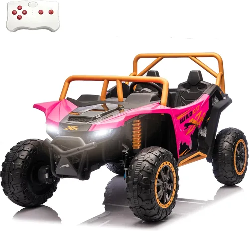 Miniatura 11 de 2026 XXXL 24V 4WD 2 plazas UTV todoterreno 4x4 a batería eléctrico de juguete con control remoto para niños y niñas, UTV 4 ruedas con música, Azul