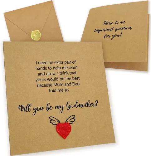 Miniatura 10 de ¿Quieres ser mi padrino? Tarjeta de propuesta, Regalo de propuesta de padrino, Regalos de padrino del ahijado, Tarjeta de solicitud de padrino