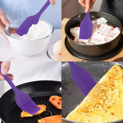 Miniatura 3 de Juego de espátulas de silicona, espátula de cuchara de goma, espátula resistente al calor, diseño de una pieza, espátula sin costuras, espátula