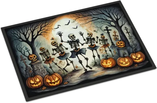Miniatura 70 de Caroline's Treasures DAC2223MAT - Felpudo espeluznante de Halloween con gato negro de 18 x 27 pulgadas, tapete para puerta delantera