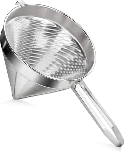 Miniatura 12 de Soro Essentials - Colador de tapa de acero inoxidable de 8 pulgadas de malla fina - Colador en forma de cono Colador de alimentos, colador de jugo