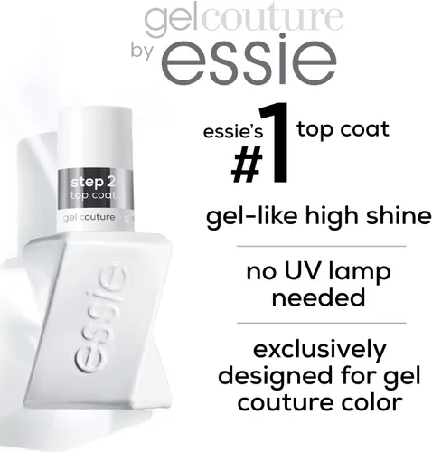 Miniatura 7 de essie Gel Couture - Capa superior con acabado de grado platino, 0.46 onzas (el embalaje puede variar) (paquete de 2)