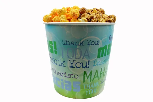 Miniatura 8 de Signature Popcorn, Cubo de regalo de agradecimiento de 1 galón, palomitas de maíz, recipiente de plástico reutilizable, aperitivo gourmet, sin